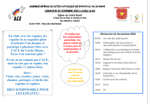 Assemblée Générale de l'Action Catholique des Enfants du Val-de-Marne au Saint - Esprit @ Paroisse du Saint-Esprit