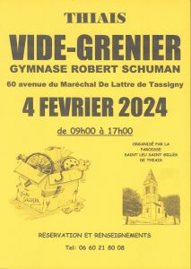 VIDE-GRENIER organisé par la paroisse au Gymnase Robert Schuman de Thiais